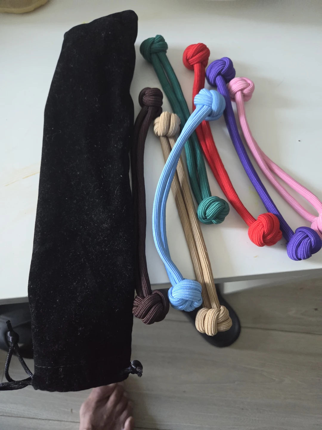 Set of 7 Cord Knot Hair Ties with Pouch - photo 3