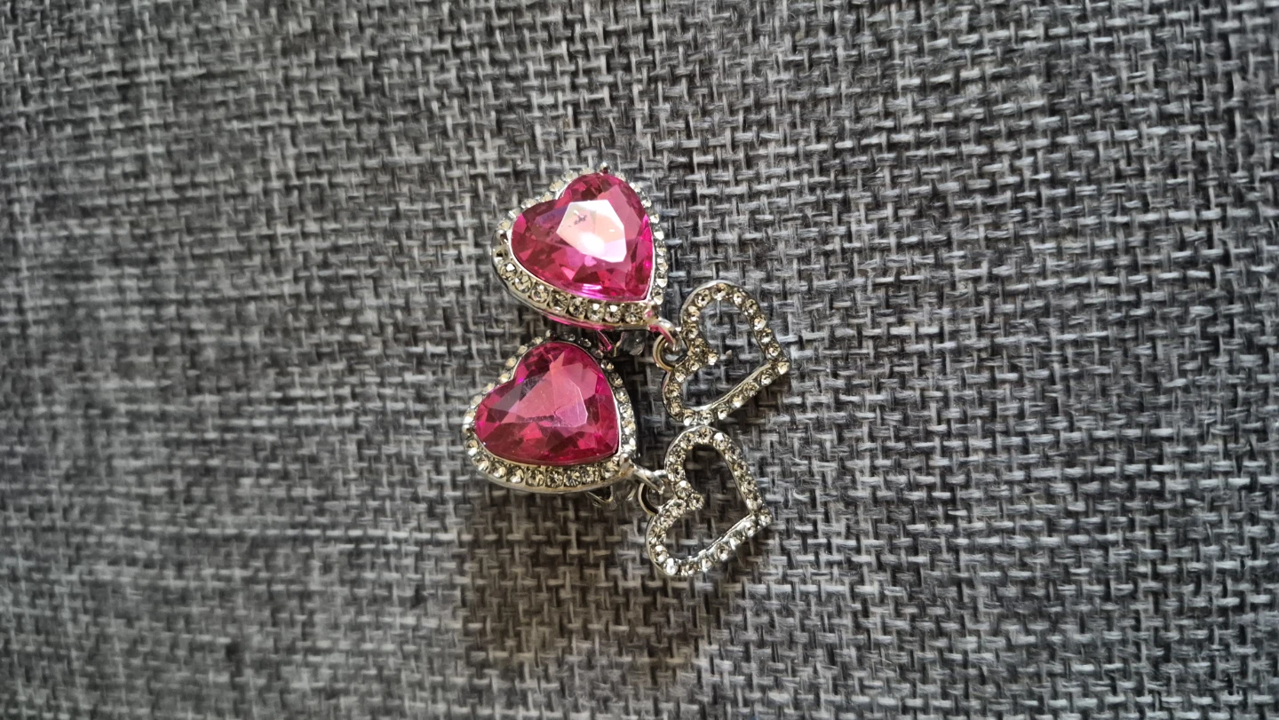 Pink Heart Clip-On Earrings