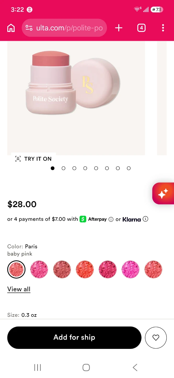 Polite Society Polite Pops Powder Blush Stick (Paris) - photo 4