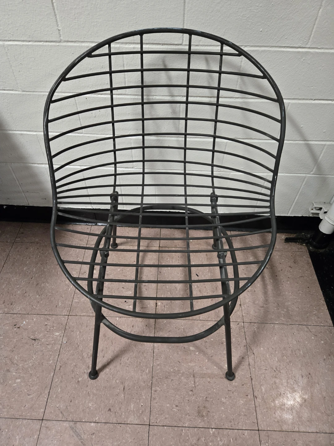 Vintage Mid Century Wrought Iron Hoop Chair - photo 2