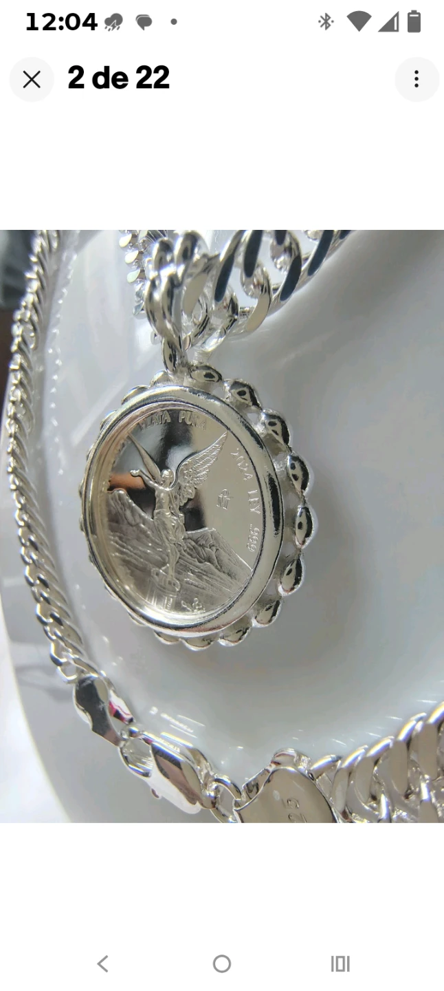 2024 Libertad 1/10 Oz Silver Plated Coin Necklace - photo 2