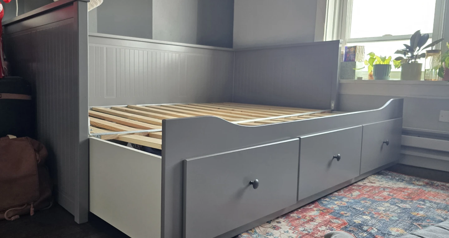 IKEA HEMNES Gray Twin Daybed Frame with 3 Drawers
