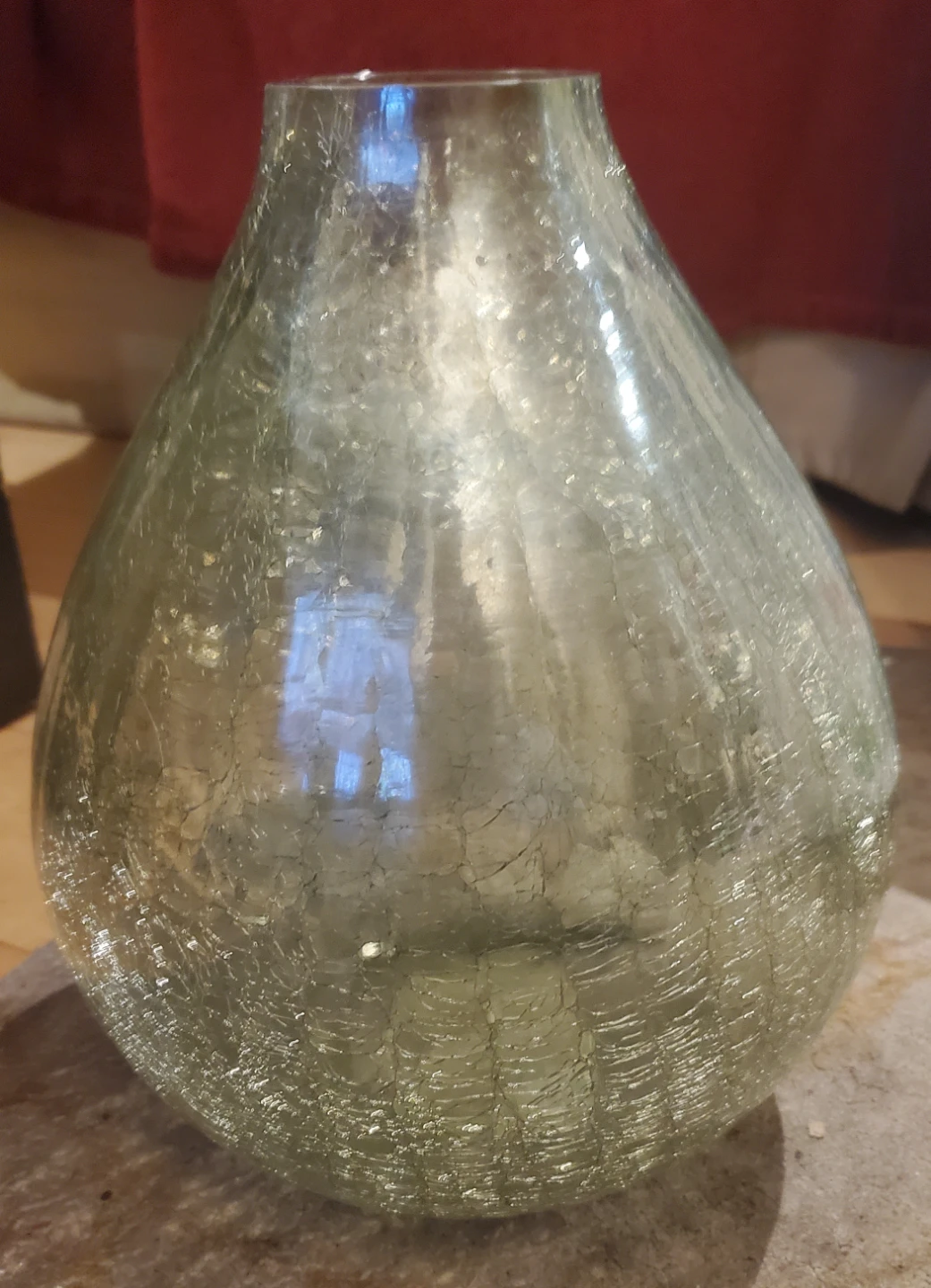 Clear Glass Crackle Vase