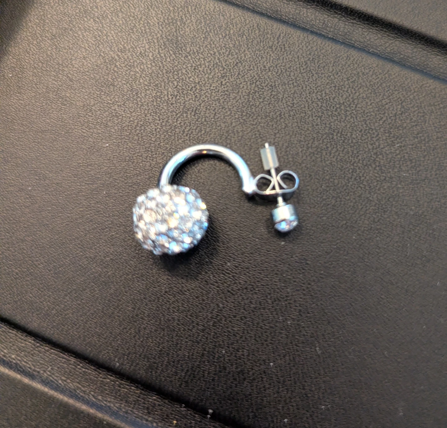 Double-Sided Crystal Pave Ball Earrings - photo 2