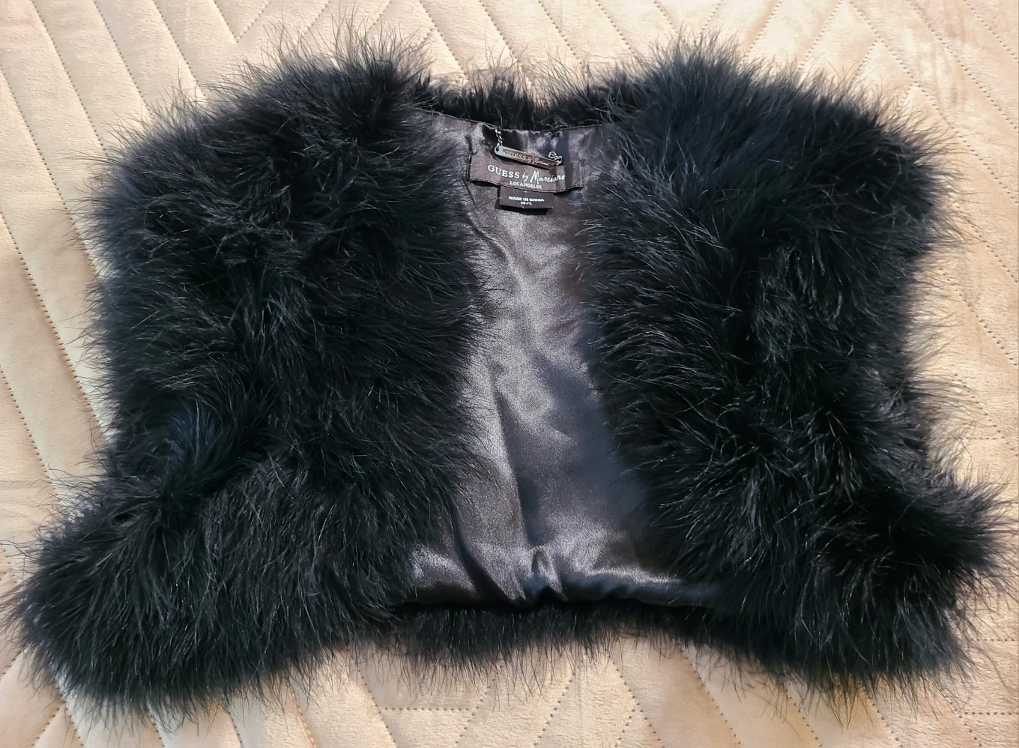 Guess by Marciano black feather shrug