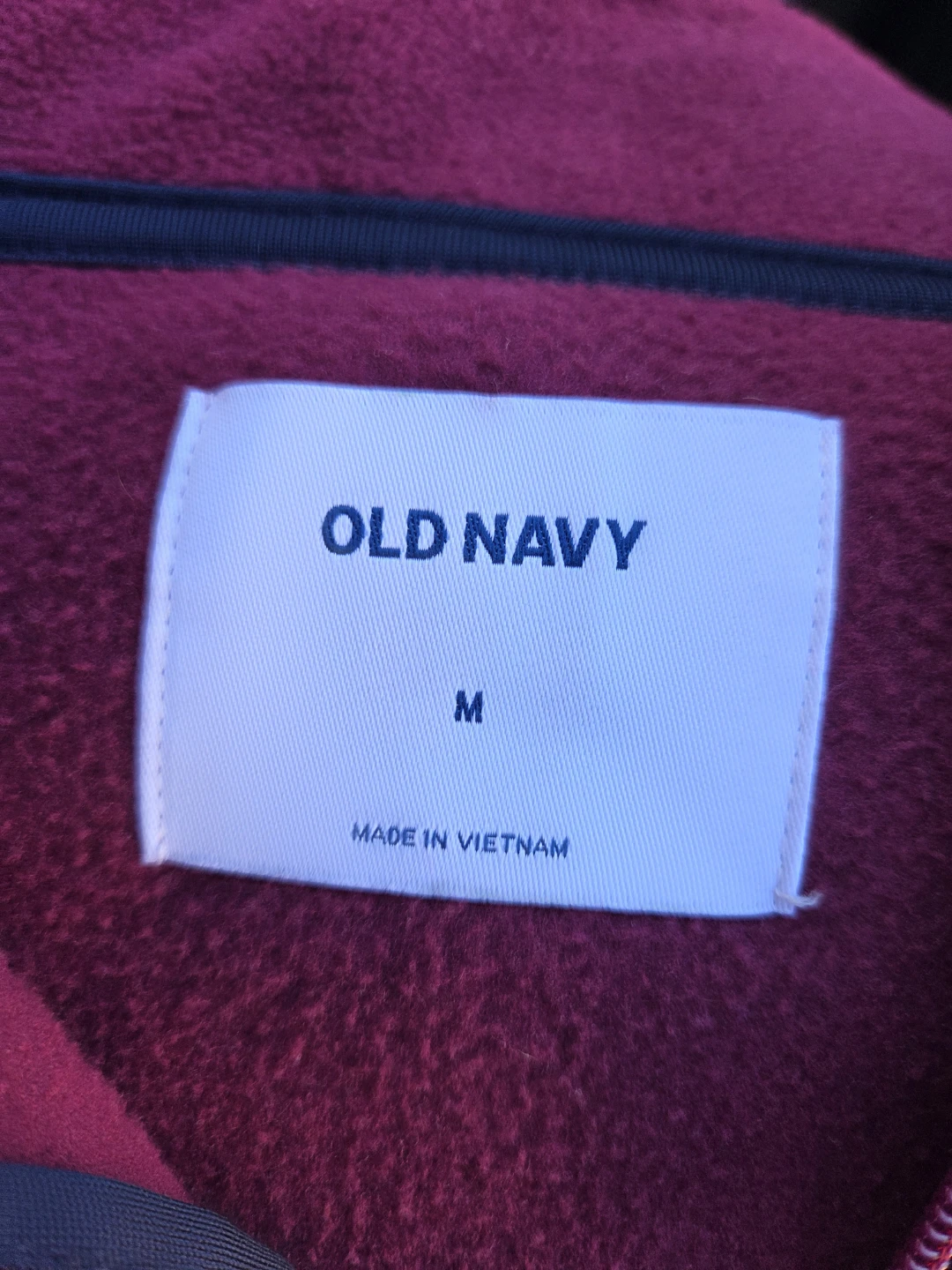 Old Navy Burgundy and Navy Fleece Quarter-Zip - photo 5
