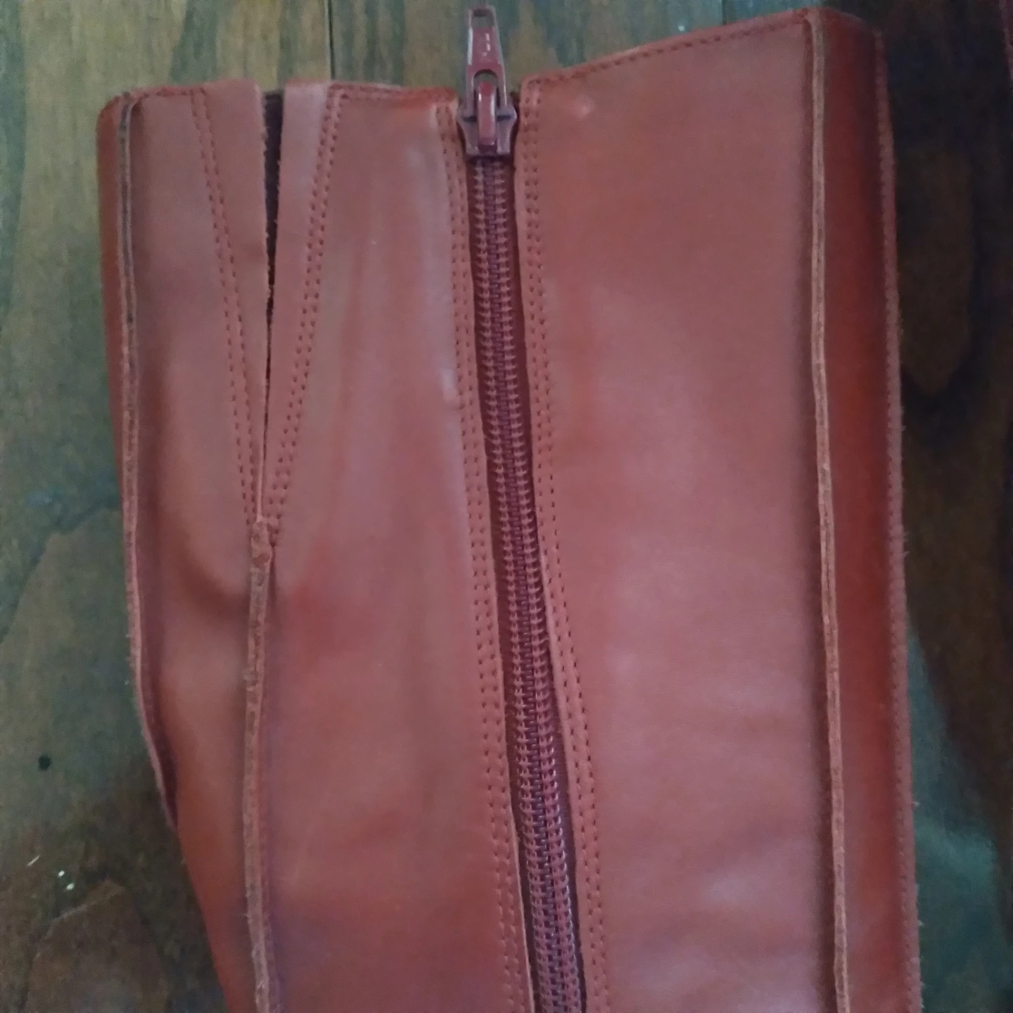 Vintage Red Leather Stiletto Boots - photo 3