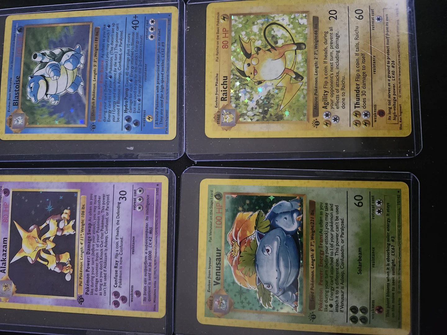 Set of 4 Holographic Pokemon Base Set 2 Cards