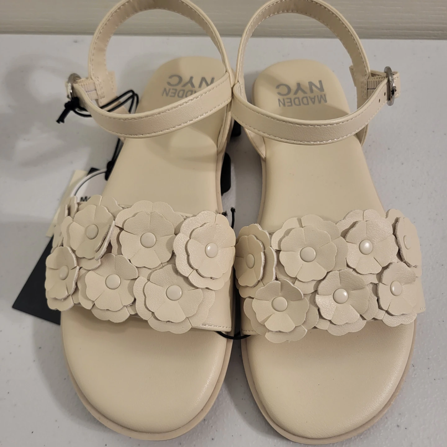 Girls Madden NYC Cream Floral Sandals