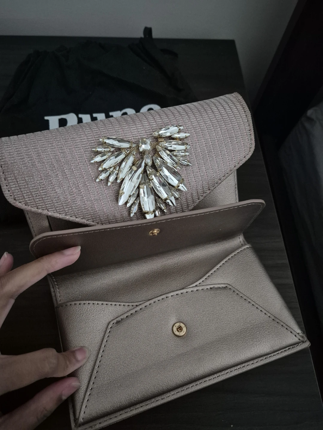 Dune London Embellished Clutch Rose Gold - photo 5