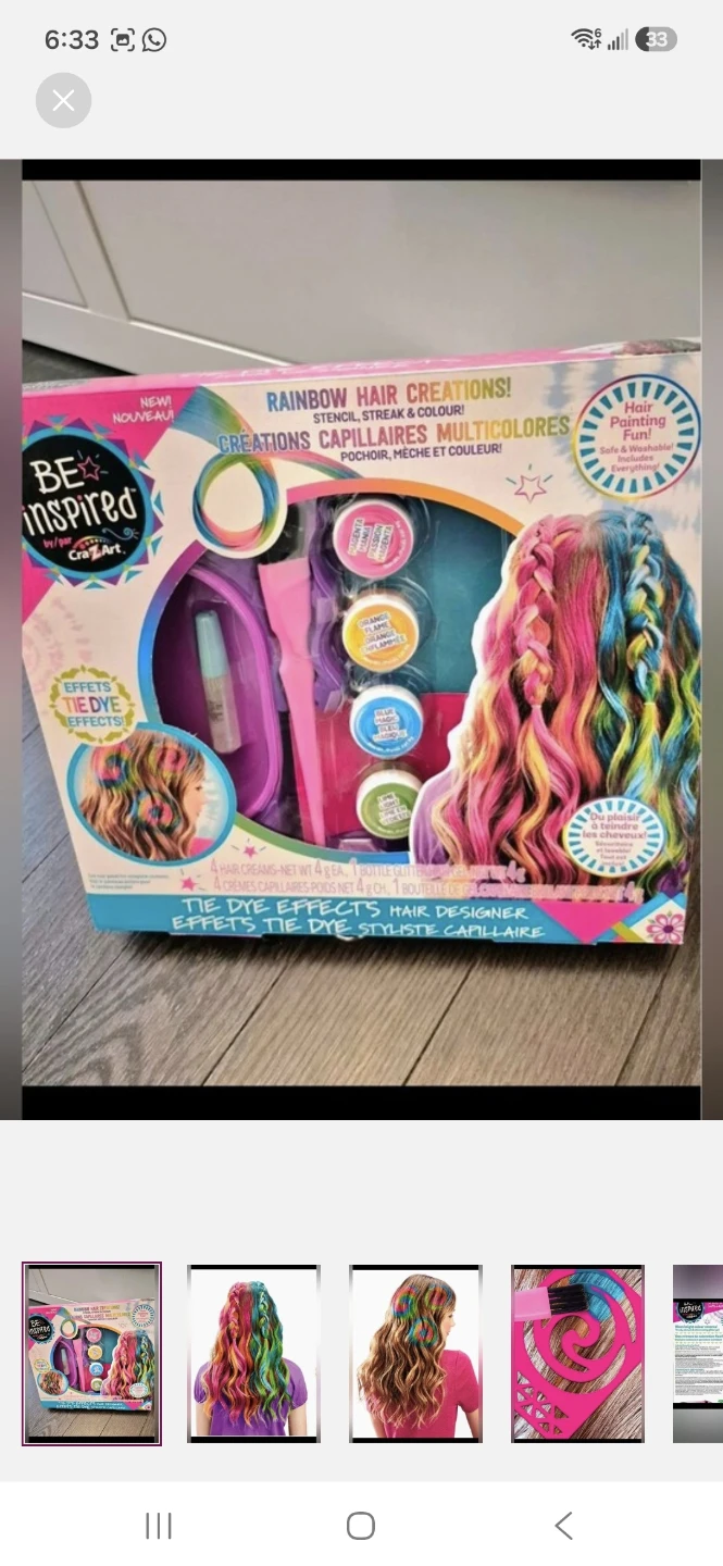 Be Inspired Cra-Z-Art Rainbow Hair Creations Kit