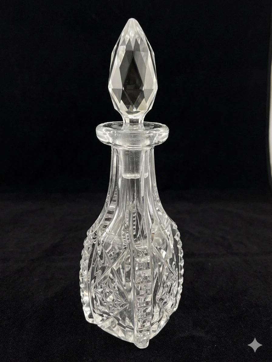 Vintage Miniature Decanter Scent Bottle w/ Faceted Stopper