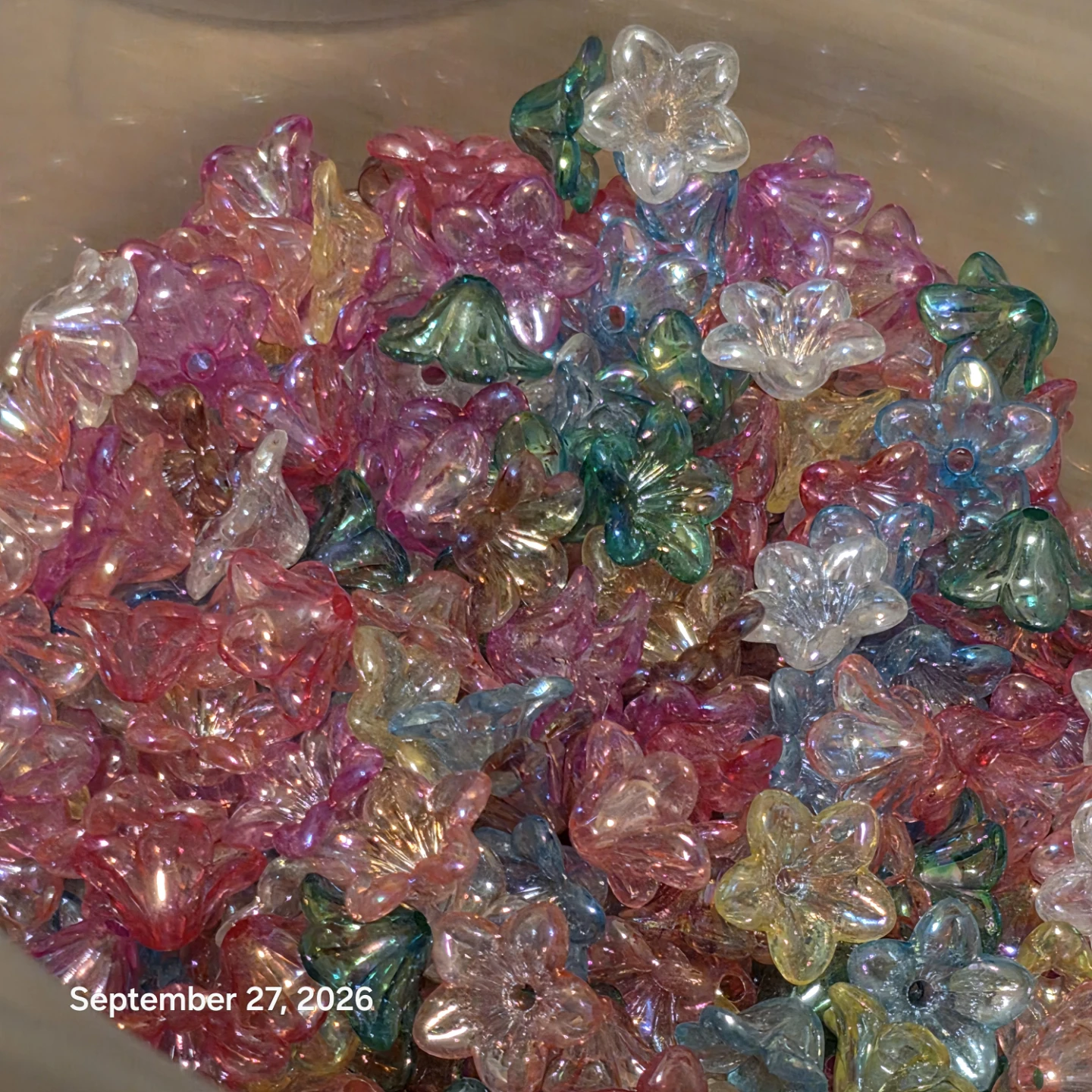Assorted Multi-Coloured Flower and Rose Beads - photo 2