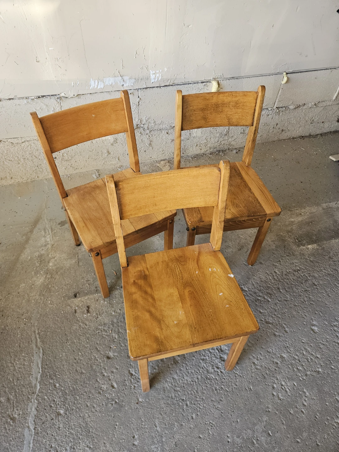 Set of 3 Solid Wood kids Chairs