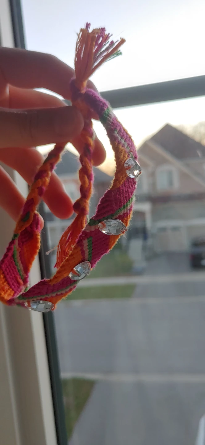 Woven Friendship Bracelet with Rhinestones - photo 2