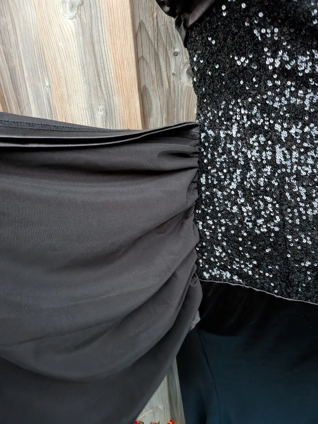 Black One-Shoulder Sequin Evening Dress Small - photo 4