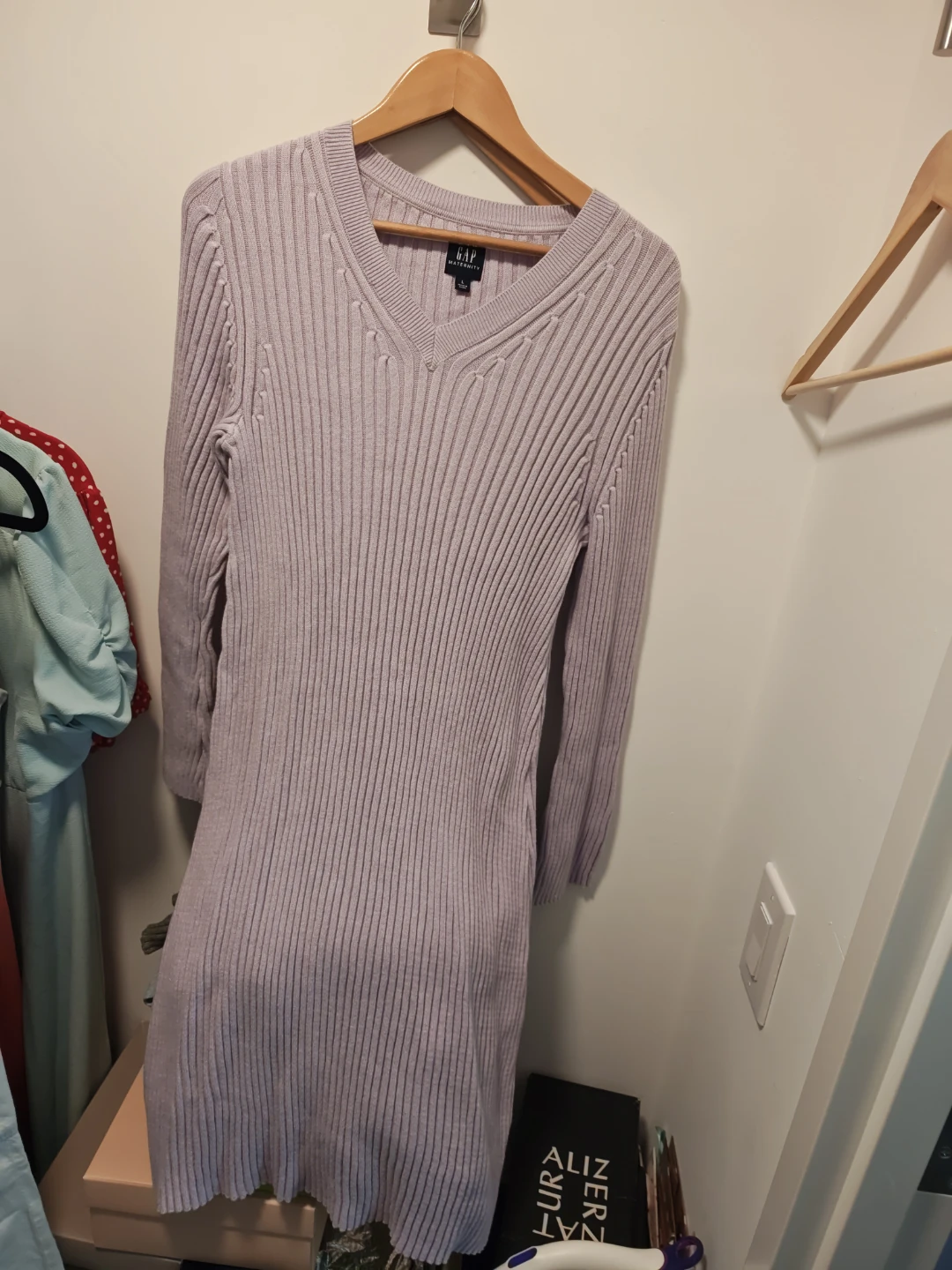 GAP Maternity Ribbed V-Neck Dress