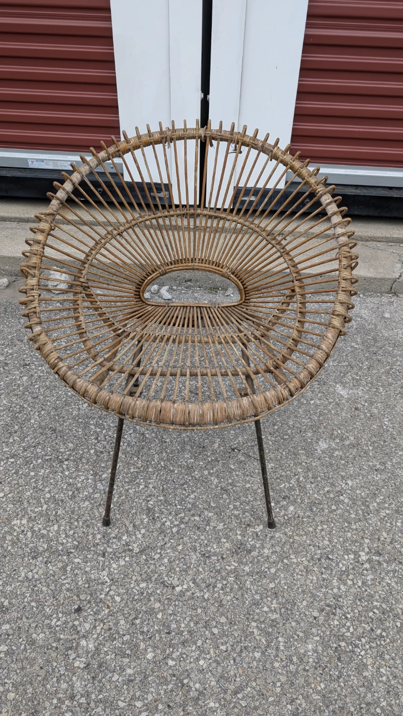Vintage Rattan Wicker Lounge Chair