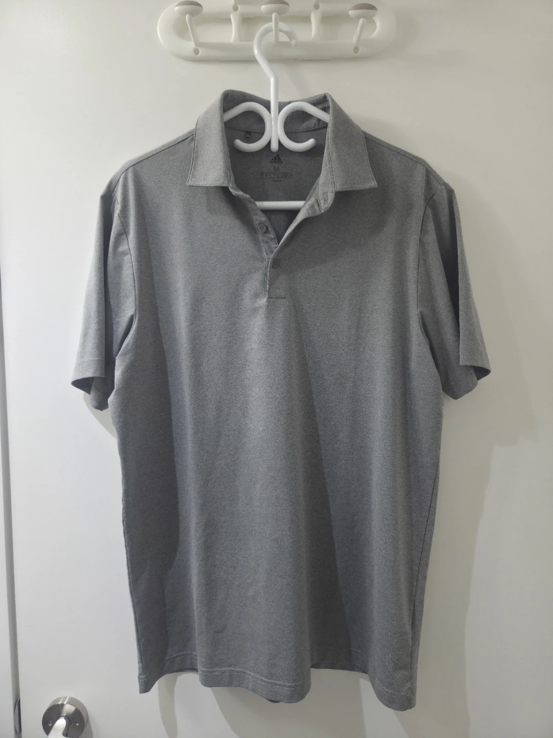 Adidas Grey Stretchy Polo Golf Shirt (Size M)