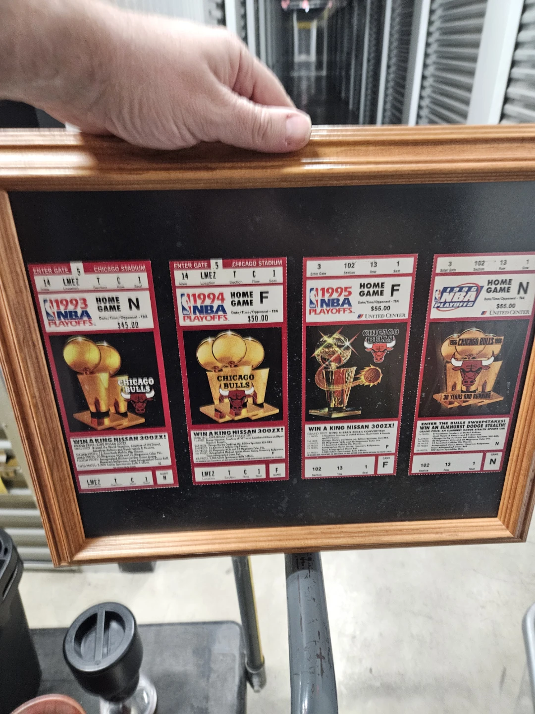 Framed 1993-1996 Chicago Bulls Playoff Ticket Set - photo 2