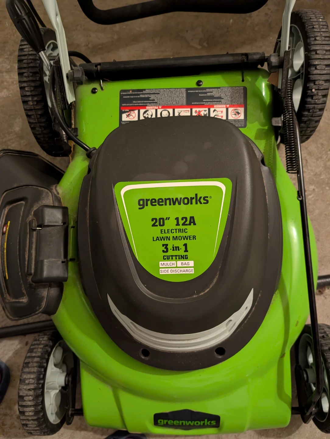 Greenworks 20" 12A Electric Lawn Mower - photo 2