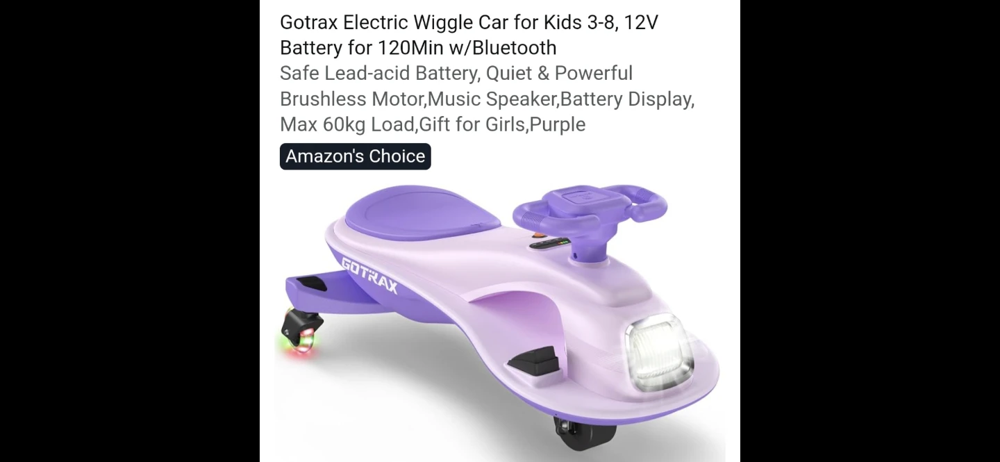 Gotrax Electric Wiggle Car for Kids, Purple