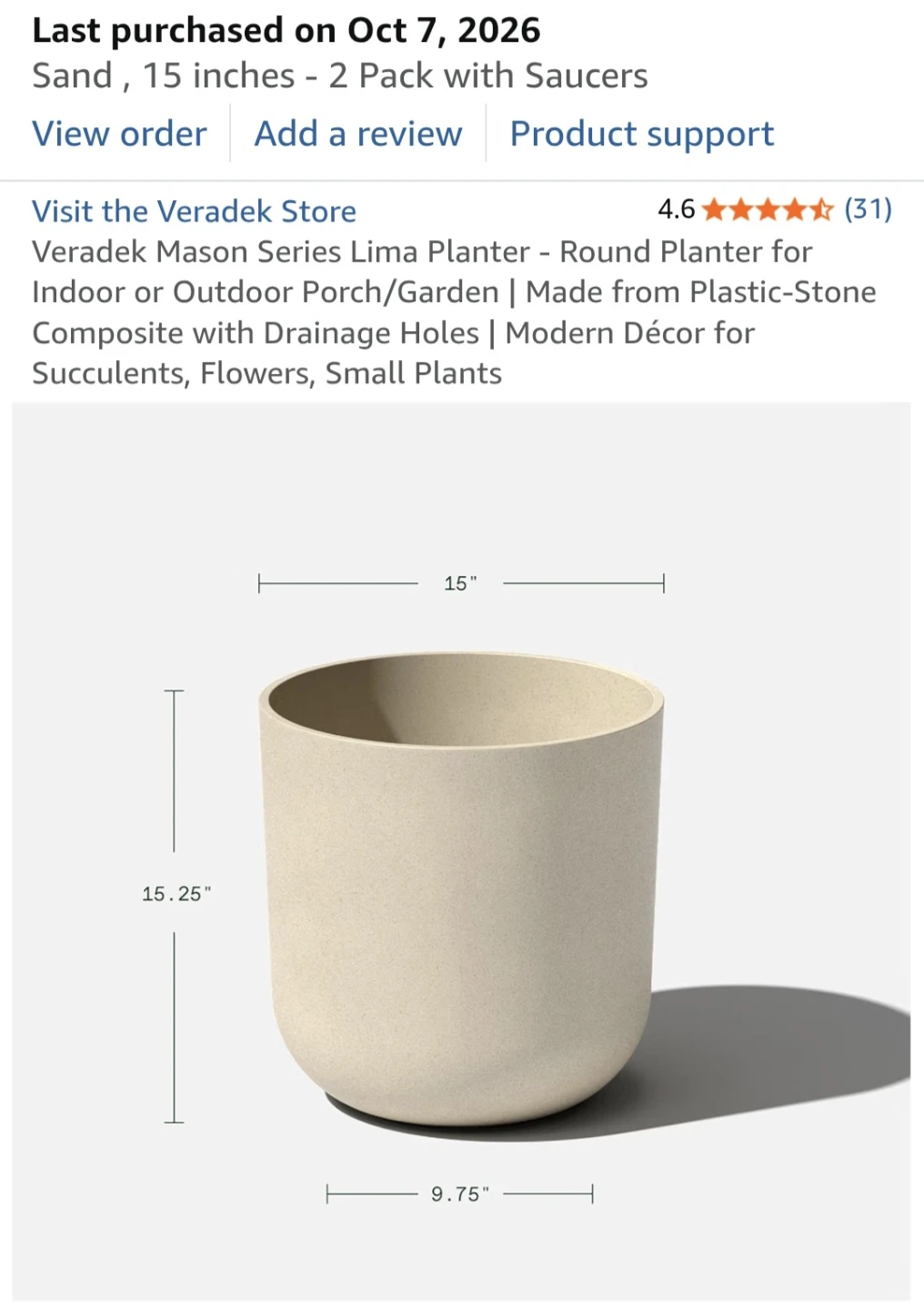 Veradek Mason Series Lima Planters - 15 inch - photo 4
