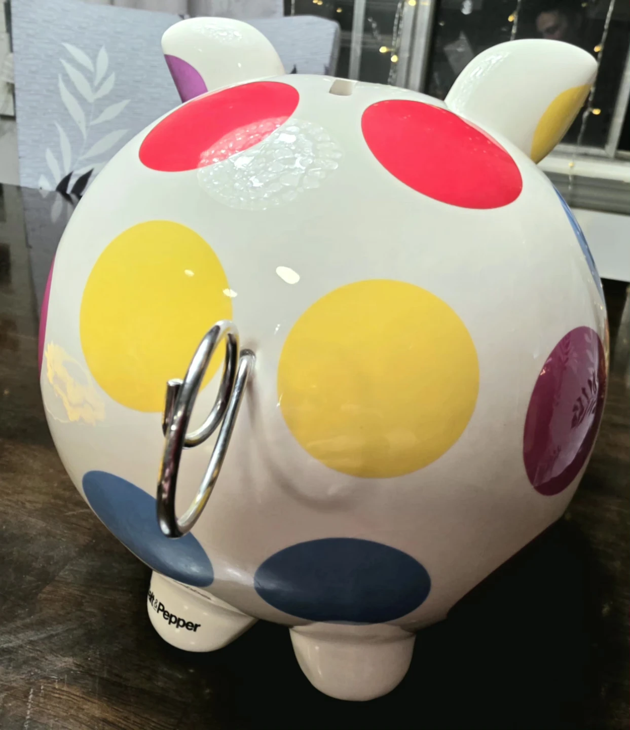Salt & Pepper Polka Dot Piggy Bank - photo 4