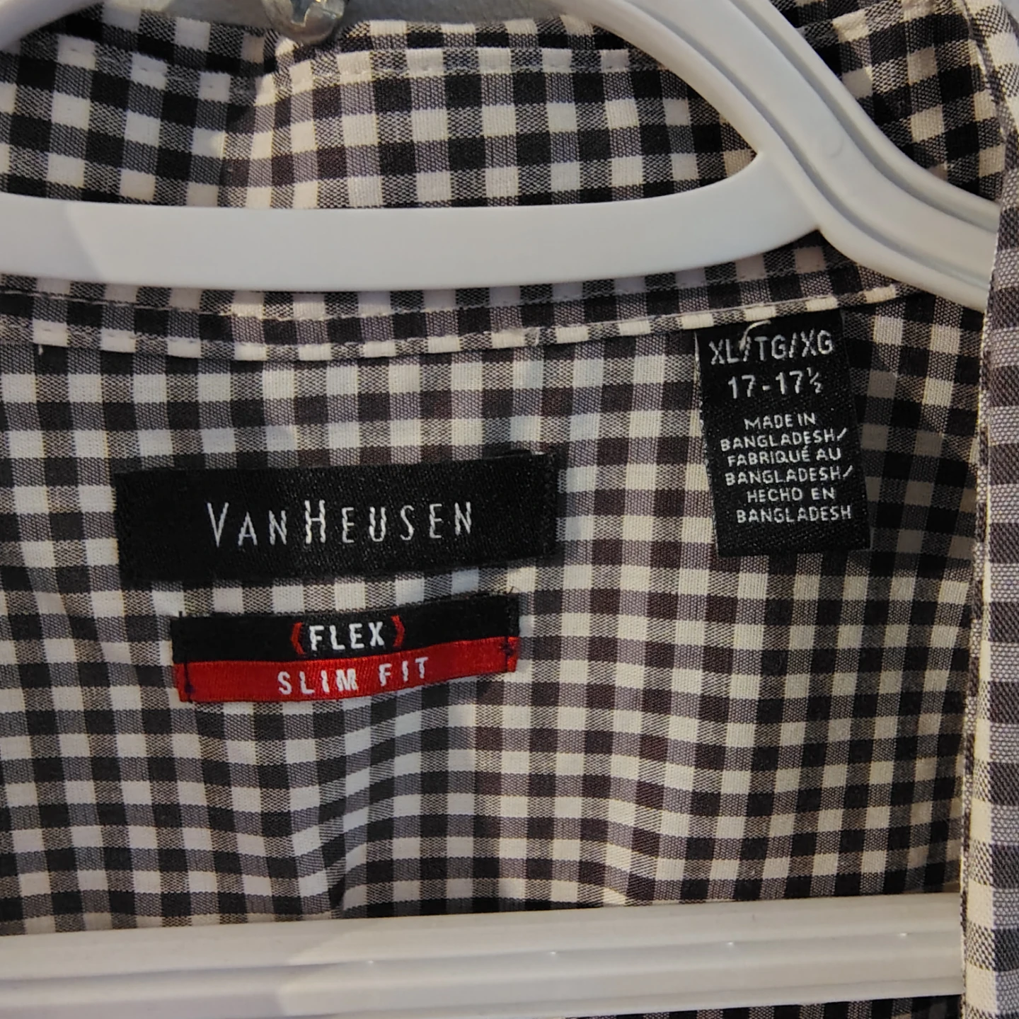 Van Heusen Flex Slim Fit Checkered Shirt XL