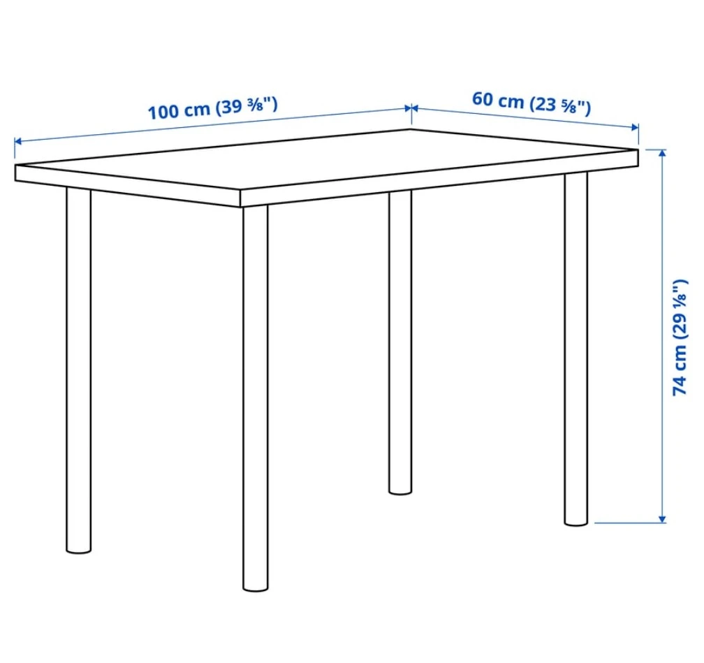 IKEA Linnmon/Adils White Desk - photo 2