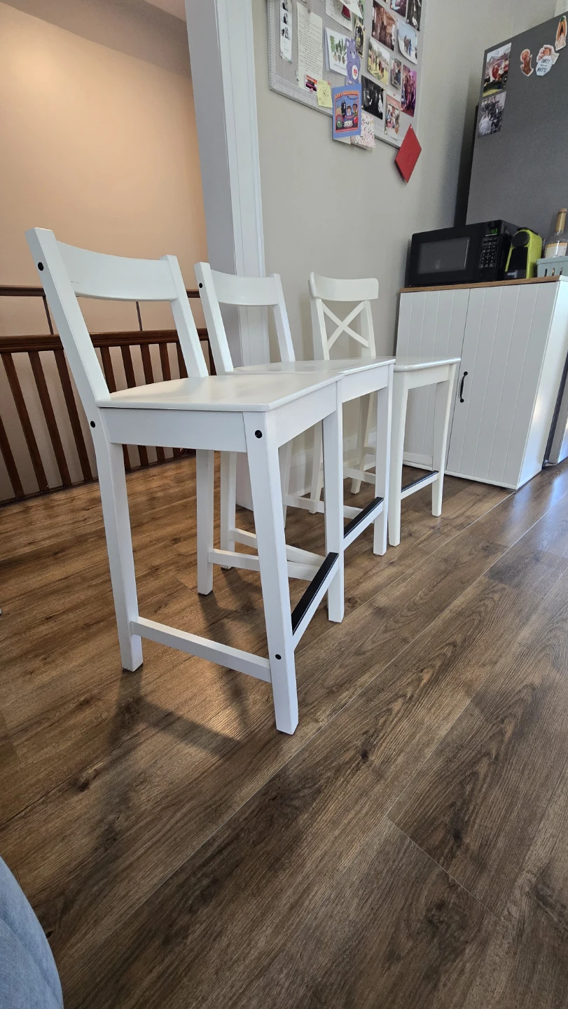 White tall ikea chairs - photo 3