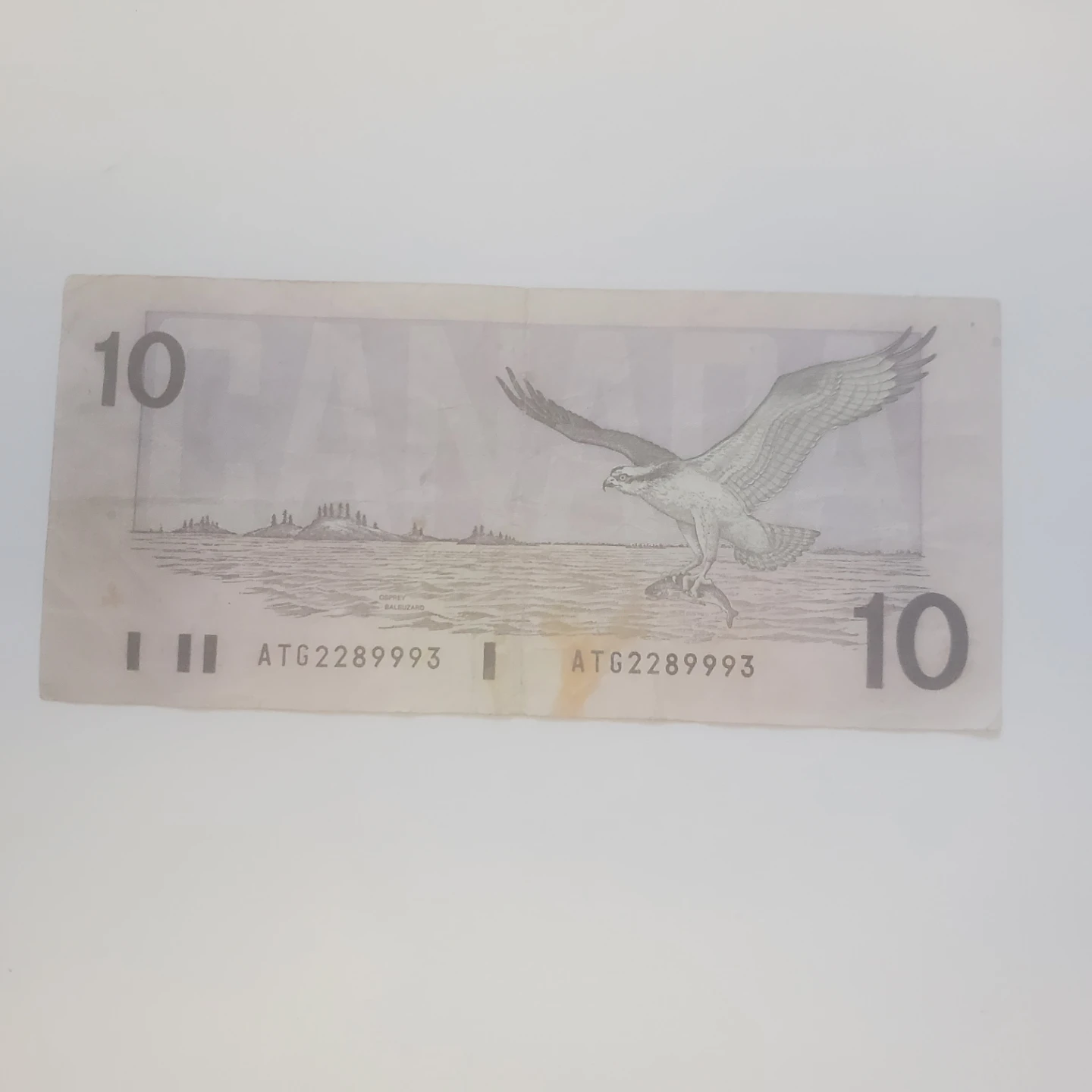 1989 Canadian Ten Dollar Banknote
