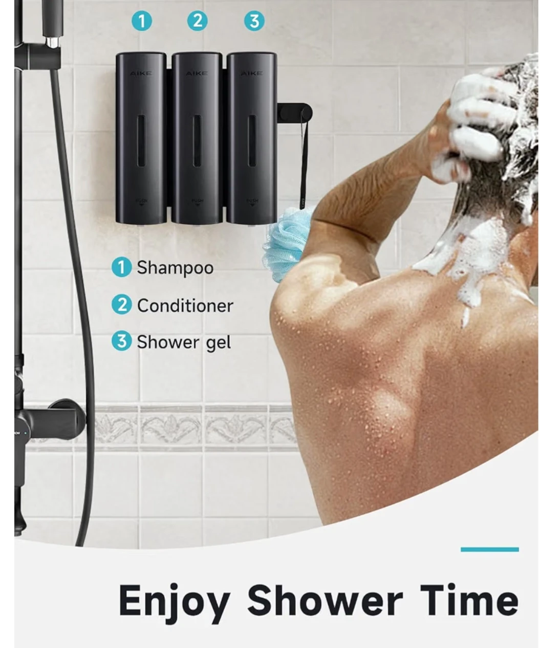 AIKE Manual Soap Dispenser Triple Set - photo 2