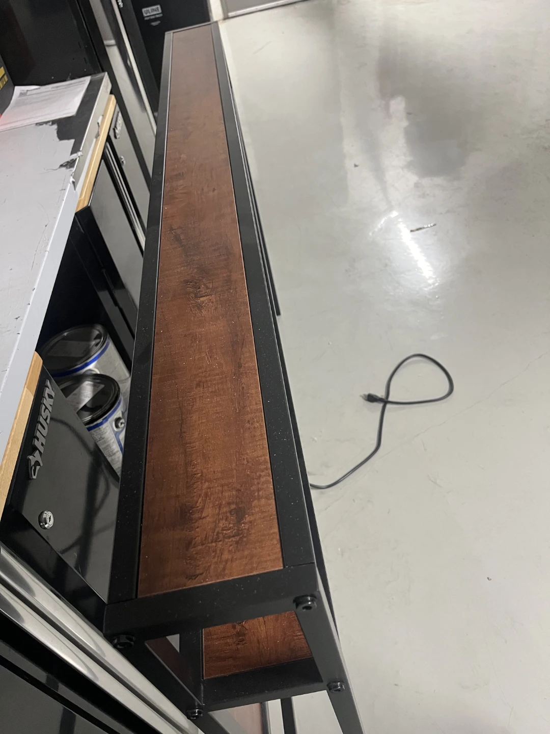 Industrial Style Console Table with Power Outlet