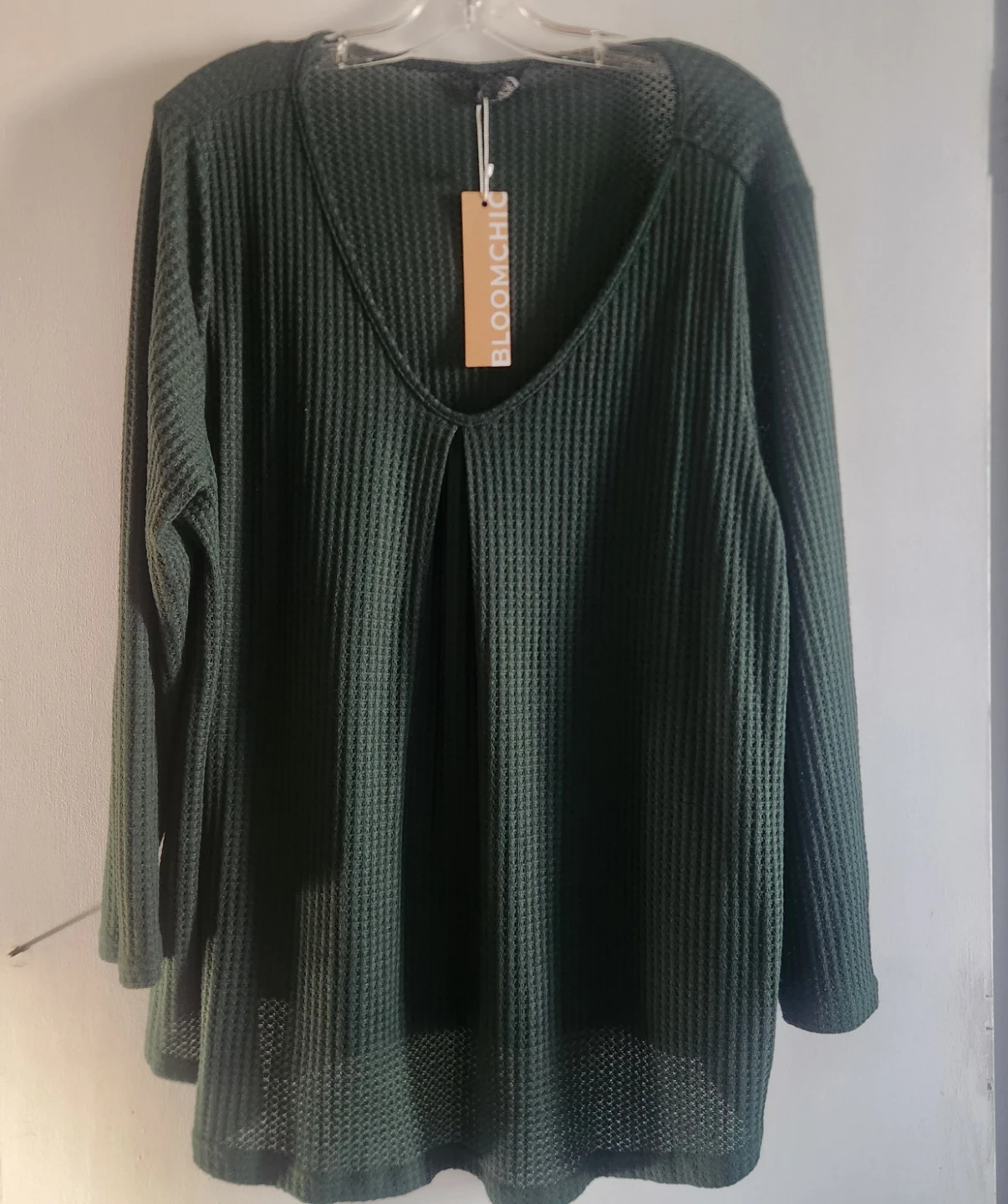BloomChic Green Waffle Knit Top - photo 3