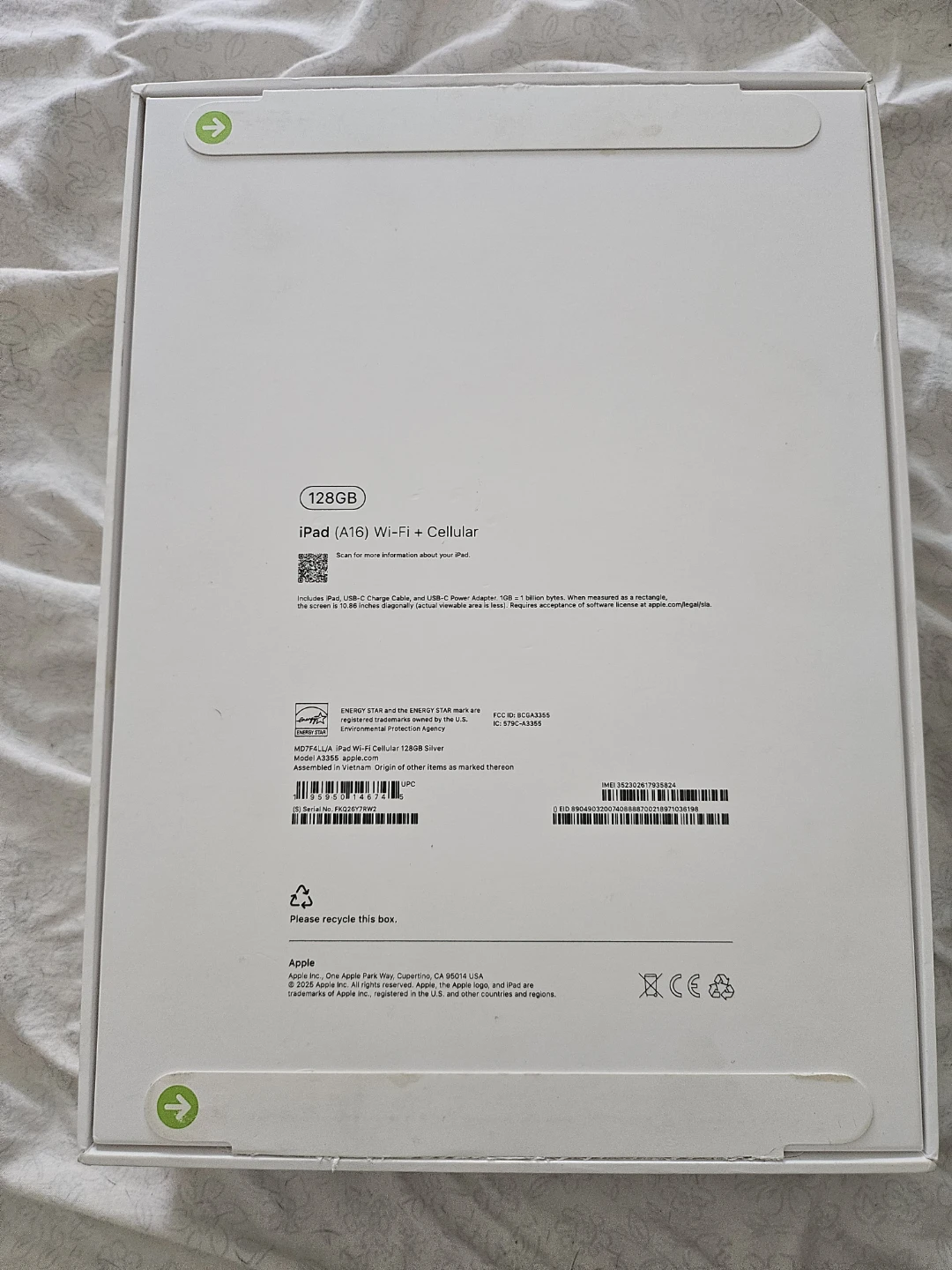 Apple iPad A16 Wi-Fi + Cellular 128GB Silver BOX ONLY!!! - photo 2