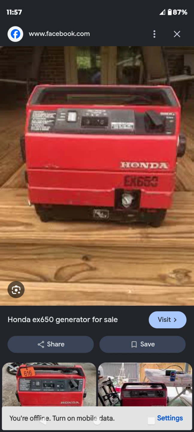 Honda EX 650 generator