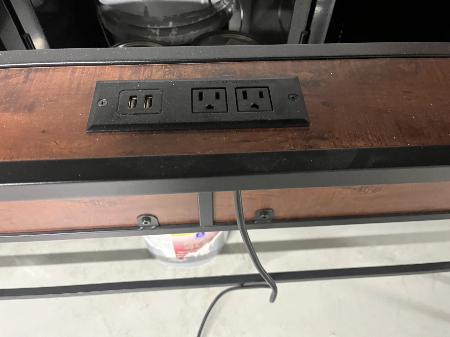 Industrial Style Console Table with Power Outlet - photo 2