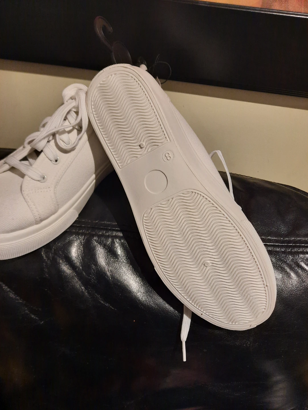 NWT Classic White Canvas lace-up Runners Sneakers - photo 5