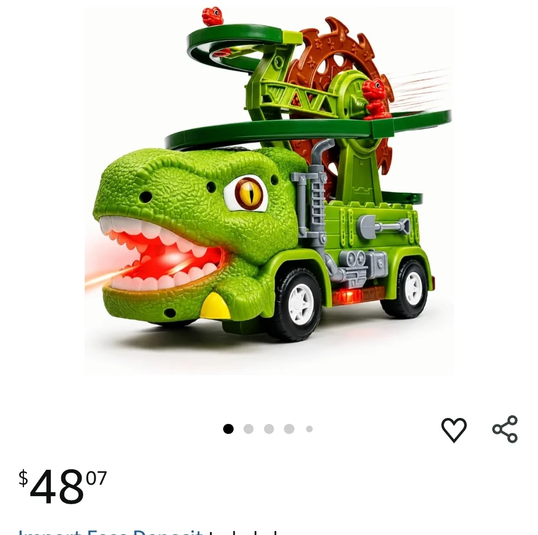 Dinosaur Truck Toy with Track and Mini Figures
