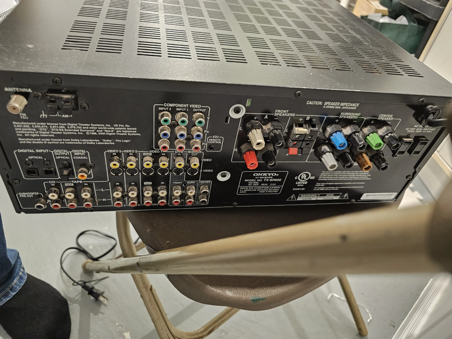Onkyo TX-SR600 6.1 Channel Home Theater AV Receiver used - photo 3