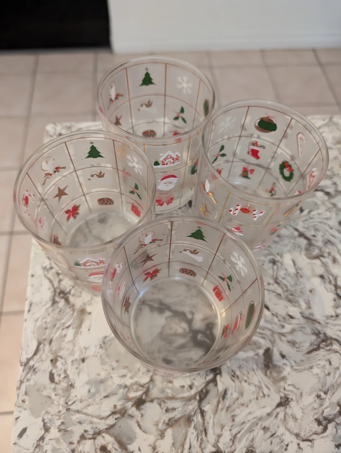 Set of 4 Christmas Holiday Glasses - photo 2