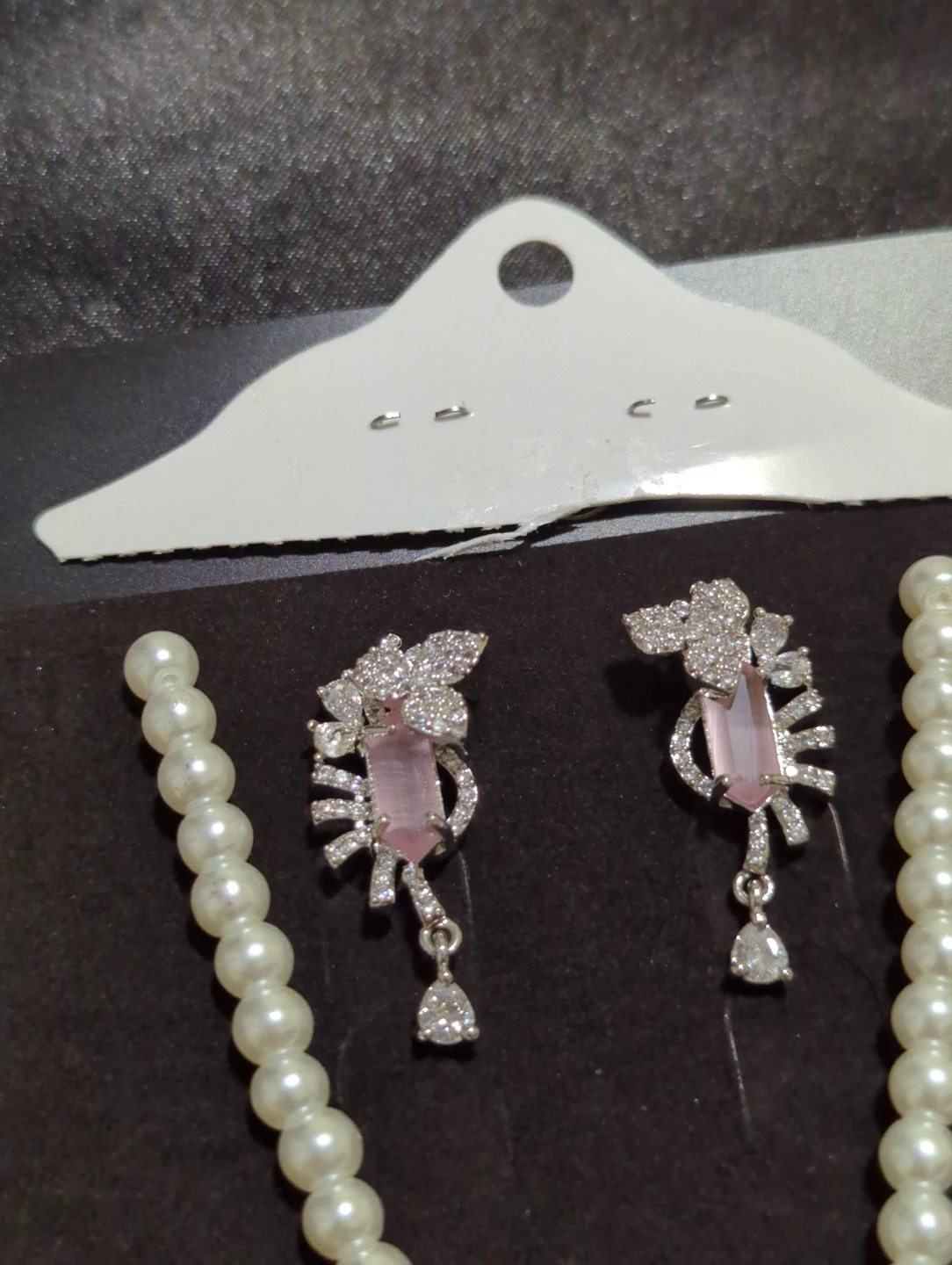 Pearl and Pink Crystal Jewellery Set - photo 2