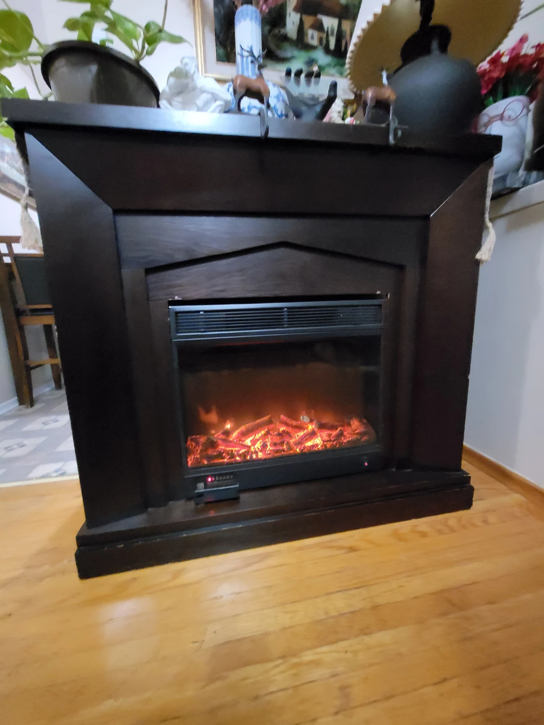 Electric Fireplace with Wood Mantle - photo 2