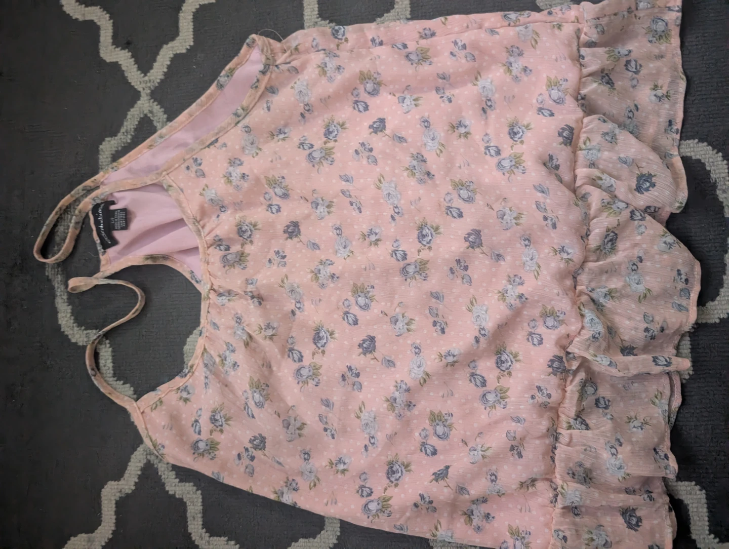 Bluenotes Floral Ruffle Tank Top size Large