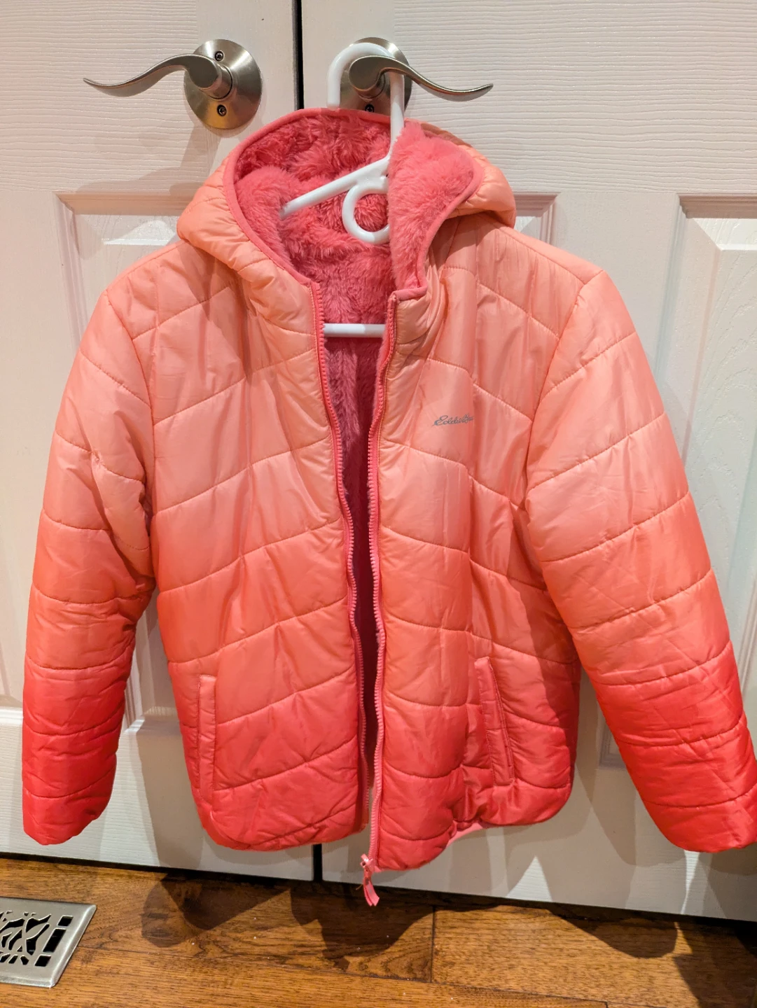 Eddie Bauer Girls Faux Fur Lined Puffer Jacket