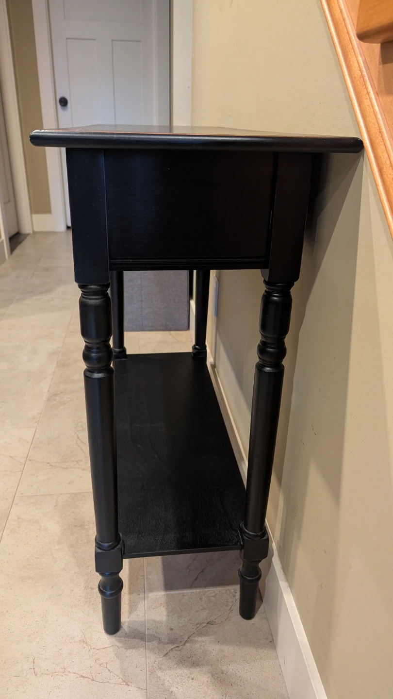 Black Wooden Console Table with Drawers - photo 4