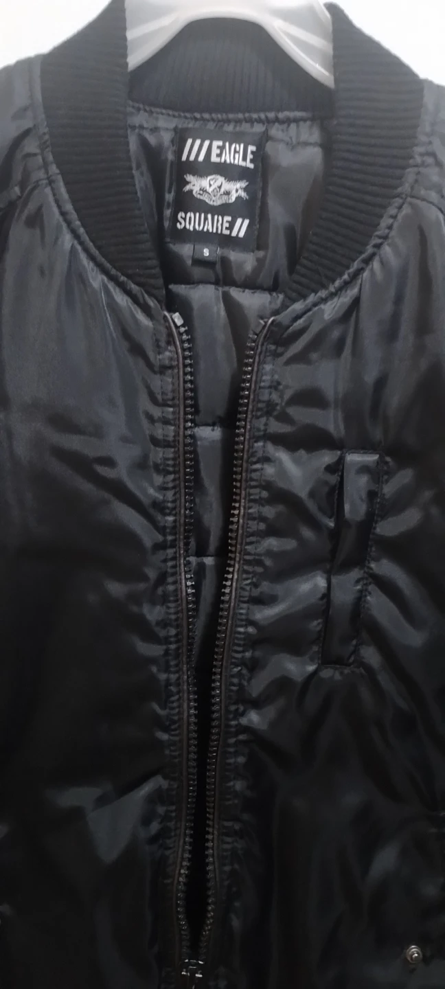 Eagle Square Black Bomber Jacket