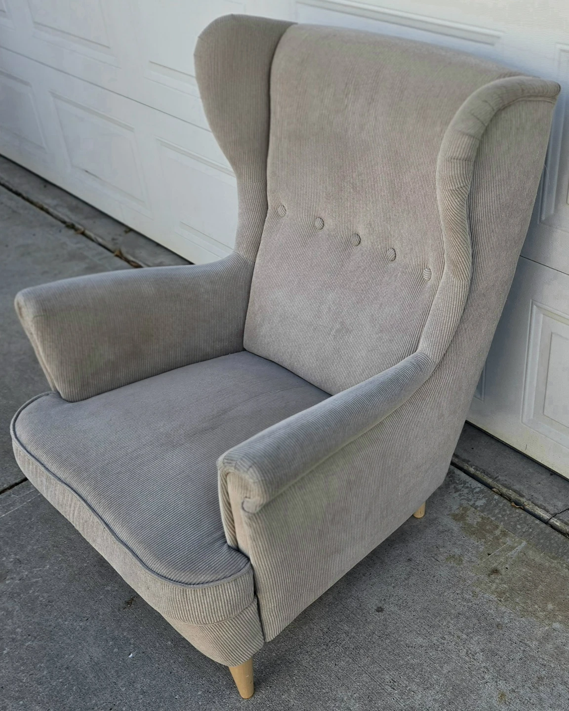 IKEA STRANDMON Wingback Chair. Beige Corduroy. From Showhome! - photo 3