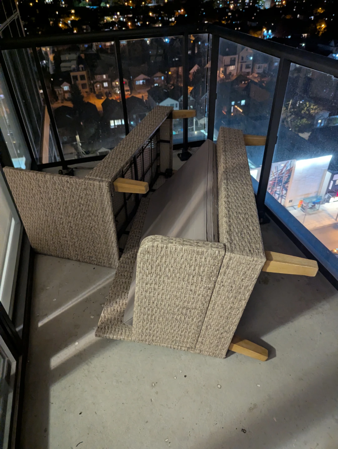 Wicker Patio L Shaped Loveseat and Side Table - photo 4